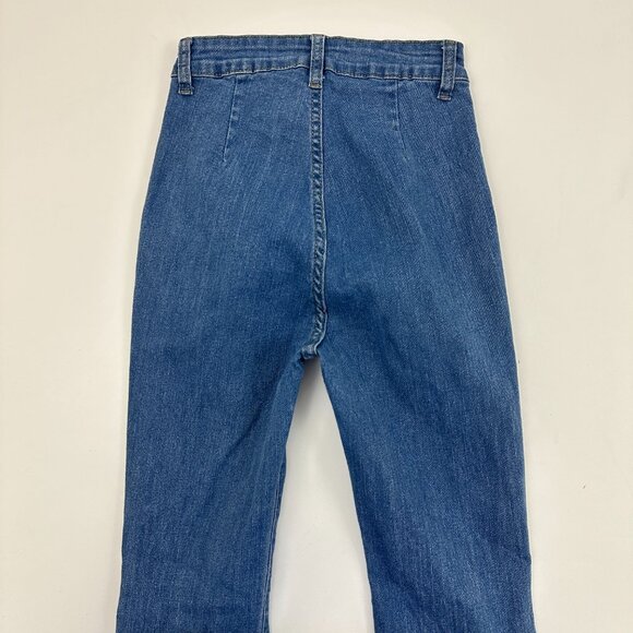 Shein Flare Raw Hem Women's size 2 Medium Blue Denim Jeans - Picture 4 of 4